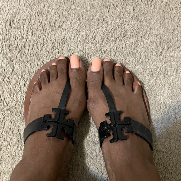 Tory Burch Black and Tan Sandals - Picture 1 of 4